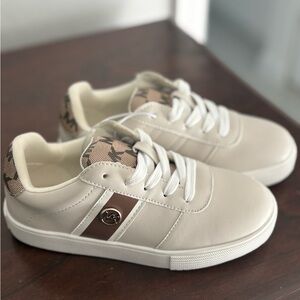 Michael Kors Cream and Brown Kids Sneakers